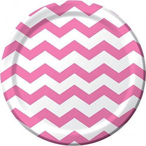 Pratos Chevron Rosa Forte